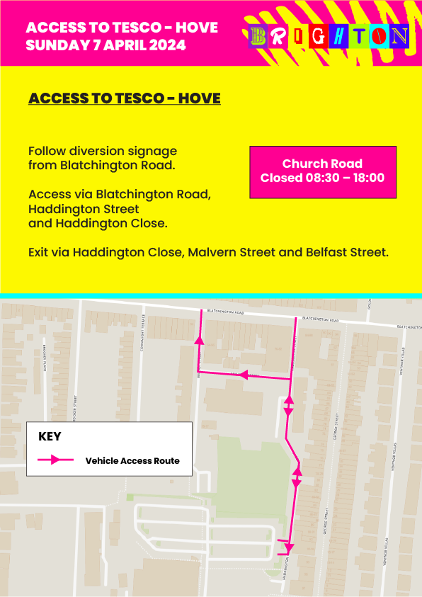 Road closures Brighton Marathon